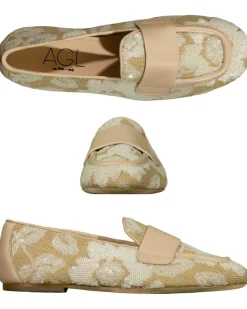 AGL Sheryl Raffia Flat Loafer