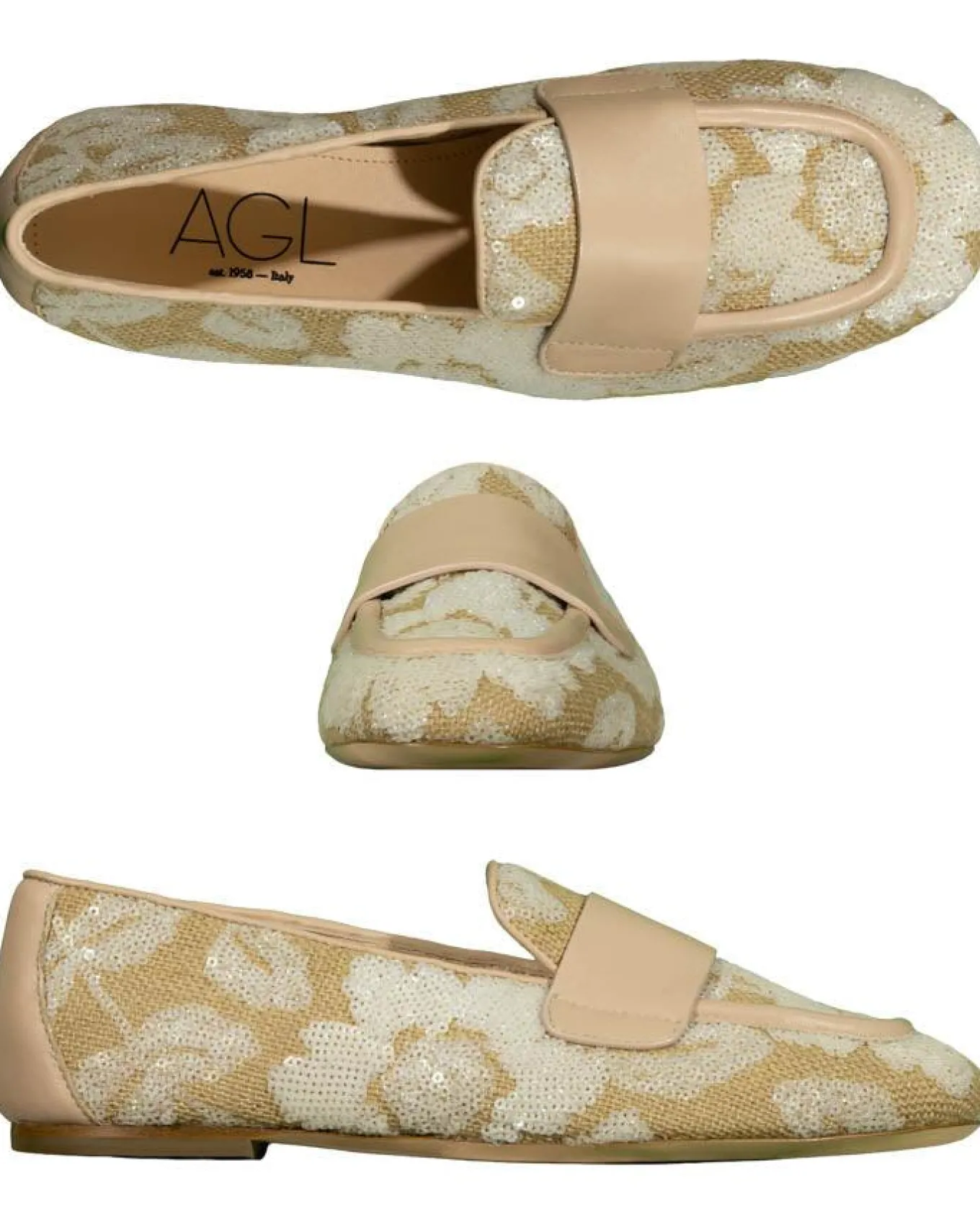 AGL Sheryl Raffia Flat Loafer