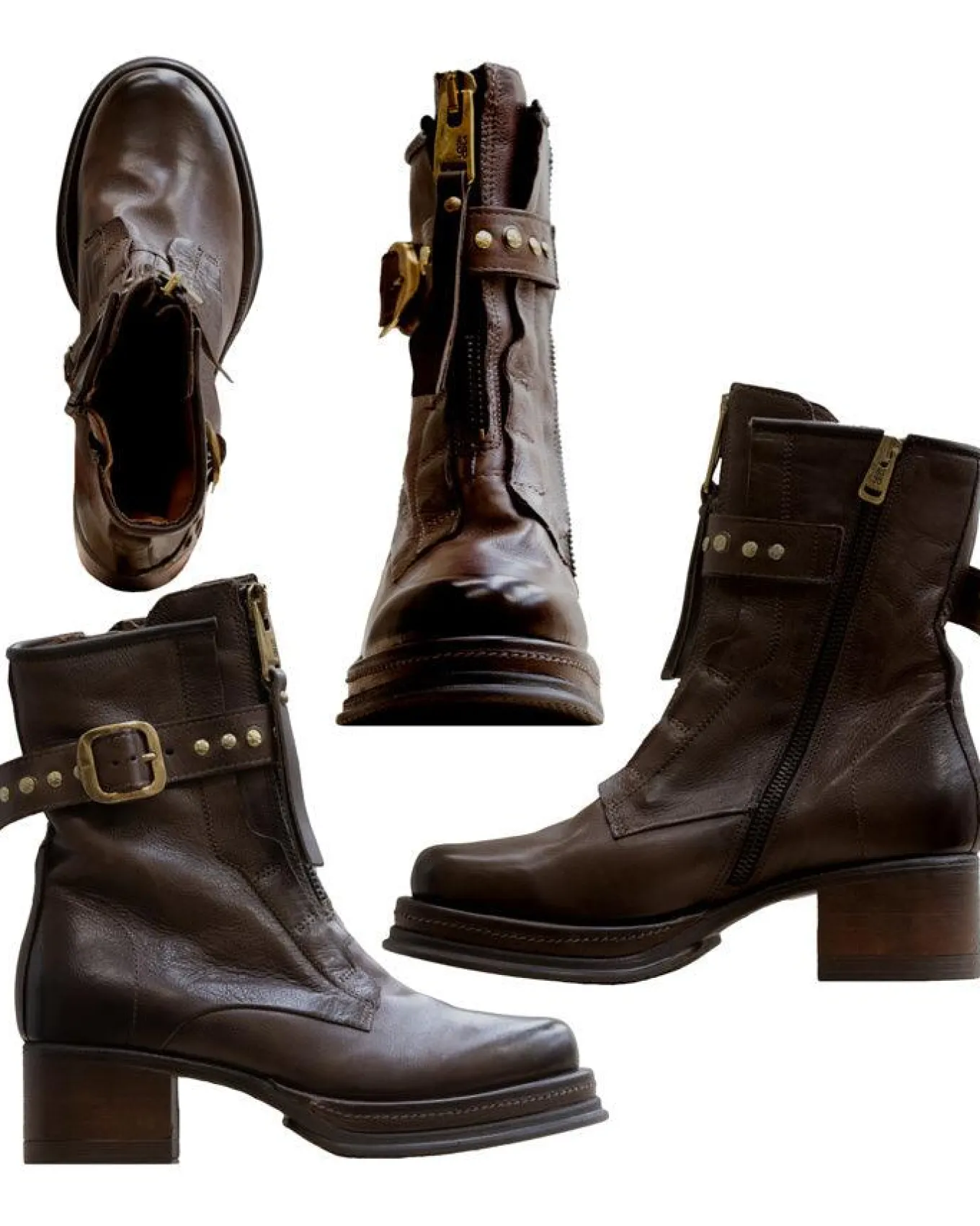 AS98 Double Zip Leather Boot