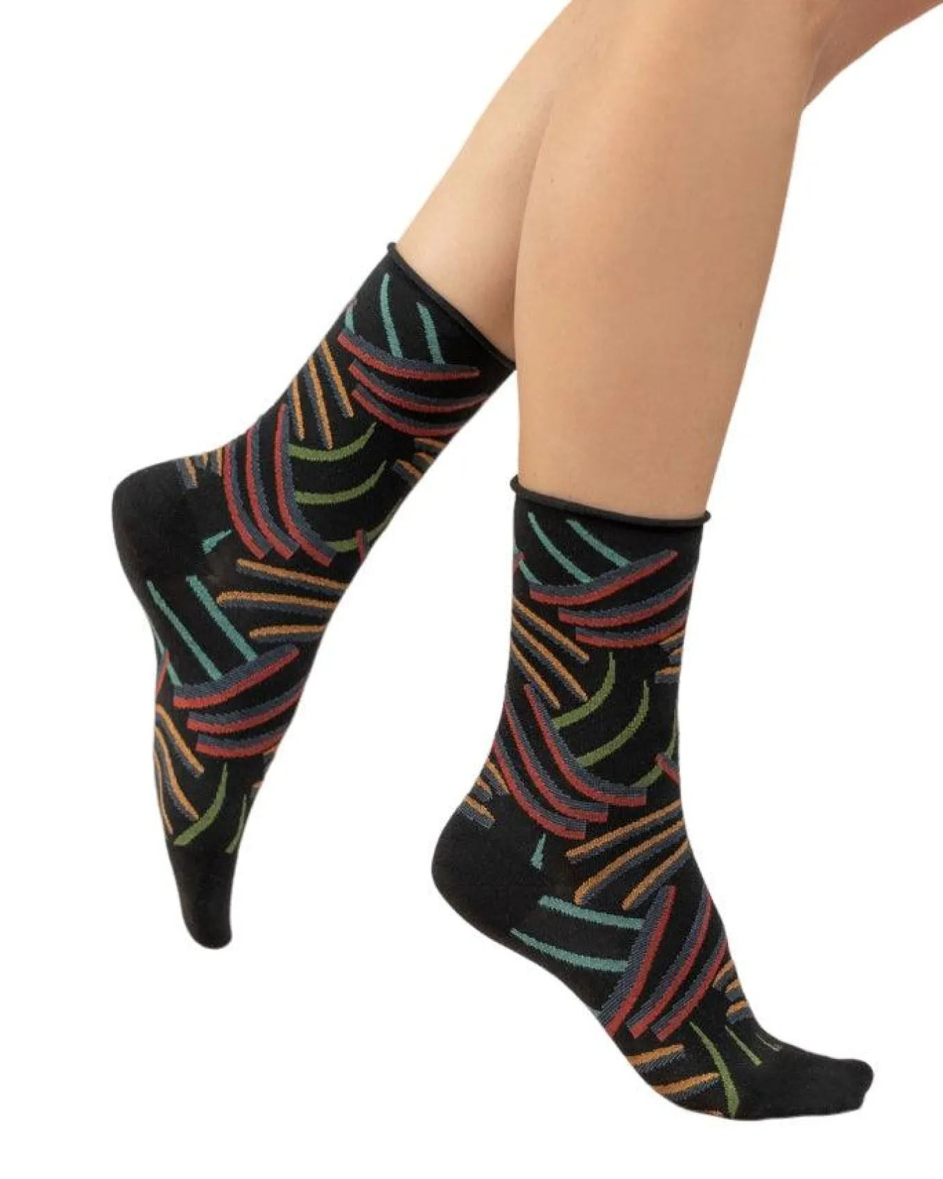 Bleu Foret Claws Patter Velvet Cotton Socks