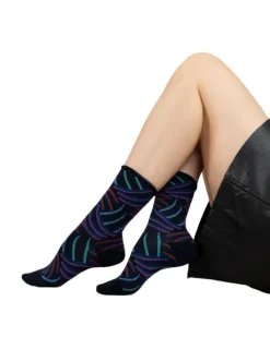 Bleu Foret Claws Patter Velvet Cotton Socks