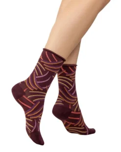 Bleu Foret Claws Patter Velvet Cotton Socks