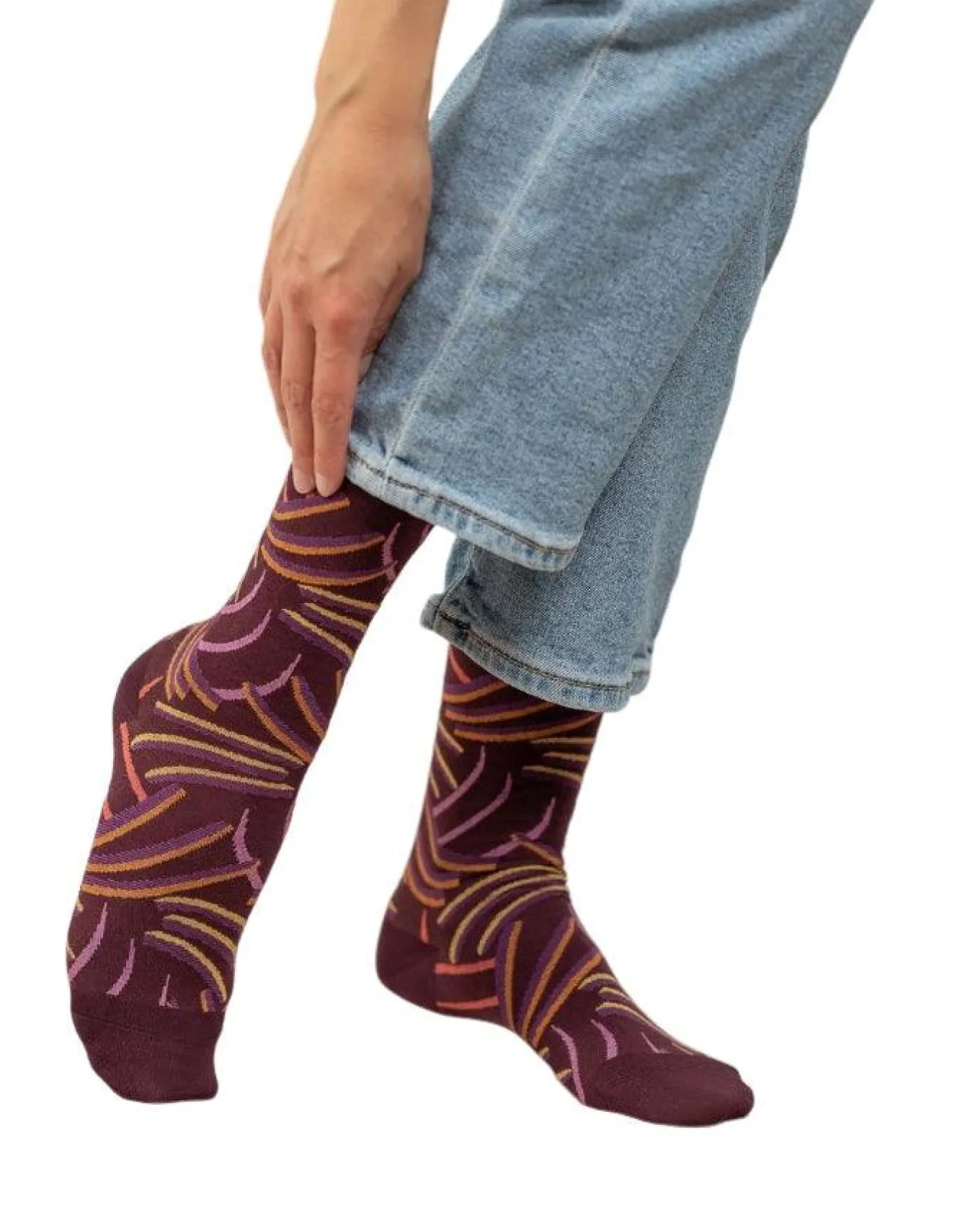 Bleu Foret Claws Patter Velvet Cotton Socks