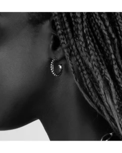 Bloodline Design Medium Beaded Hoop Earrings