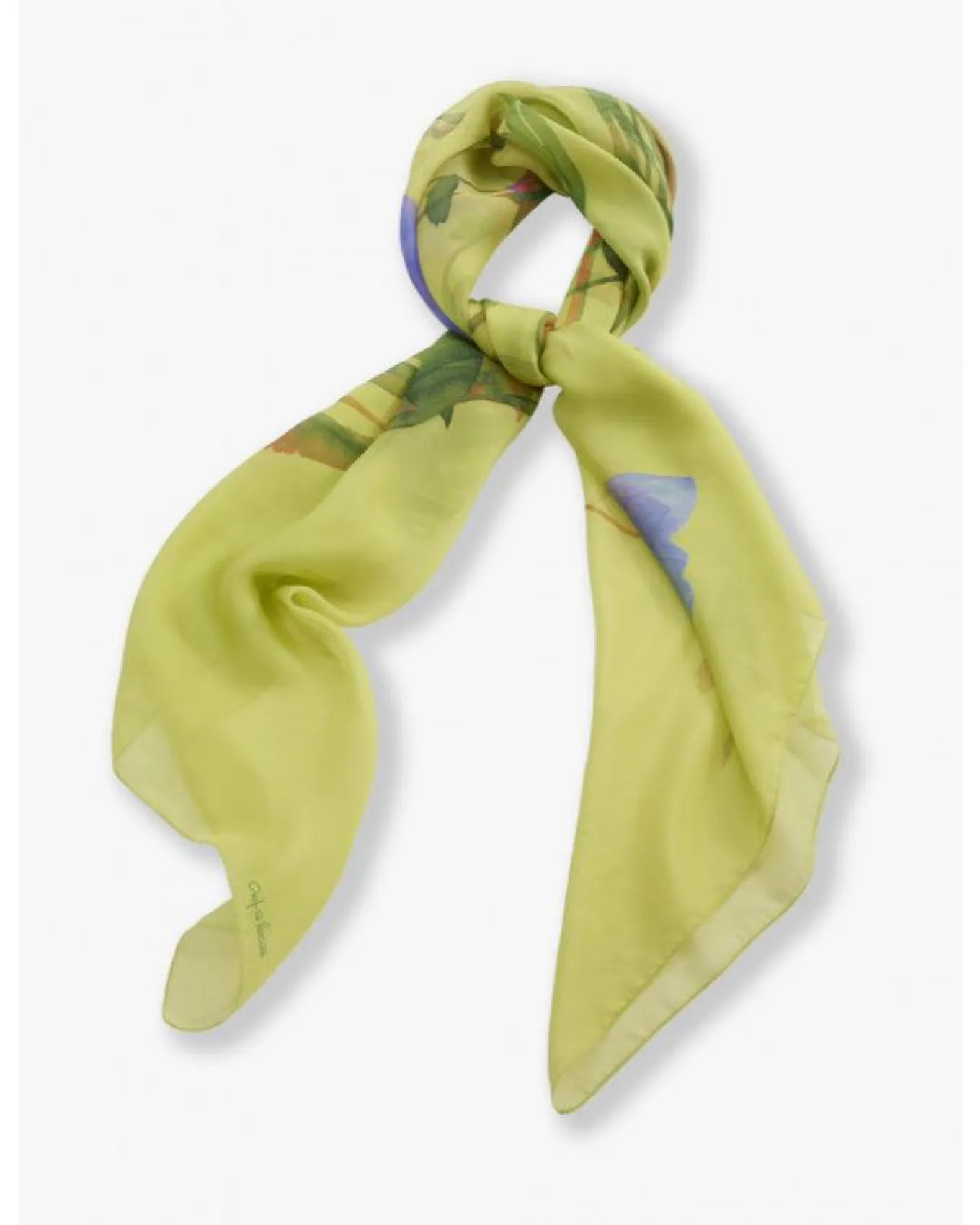 Cinzia Rocca Green Floral Silk Scarf