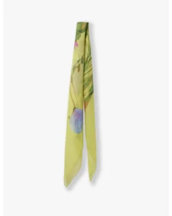 Cinzia Rocca Green Floral Silk Scarf