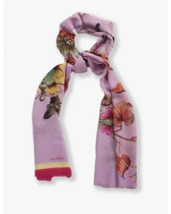 Cinzia Rocca Maxi Cotton Lilac Floral Scarf