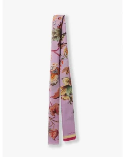 Cinzia Rocca Maxi Cotton Lilac Floral Scarf