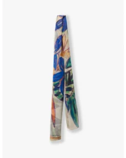 Cinzia Rocca Silk Orange Floral Maxi Scarf