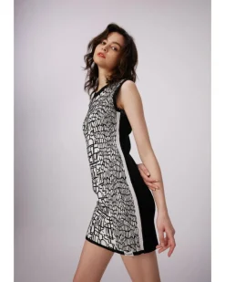 Diane Von Furstenberg Aviva Reversible Logo Mini Dress