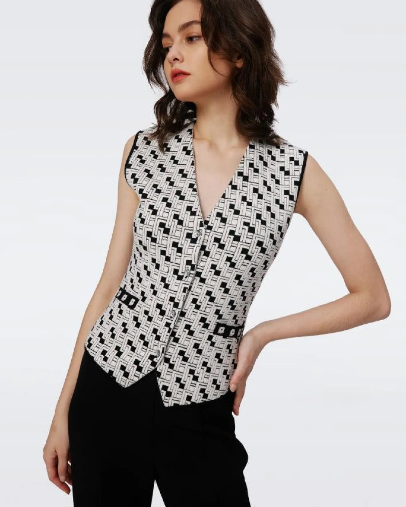 Diane Von Furstenberg Jill Jacquard Vest