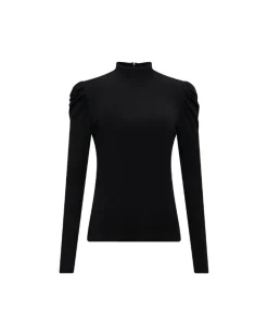Diane Von Furstenberg Remy Sheer Puff Sleeves Top