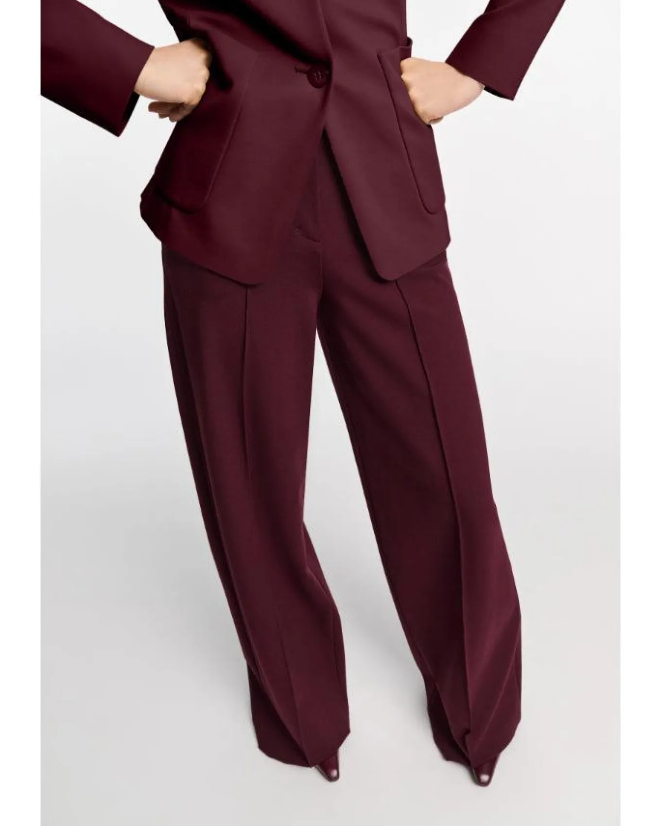 Dorothee Schumacher Emotional Essence Wide Leg Pants Dark Burgundy