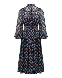 DVF Kent Geo Illusion Print Dress