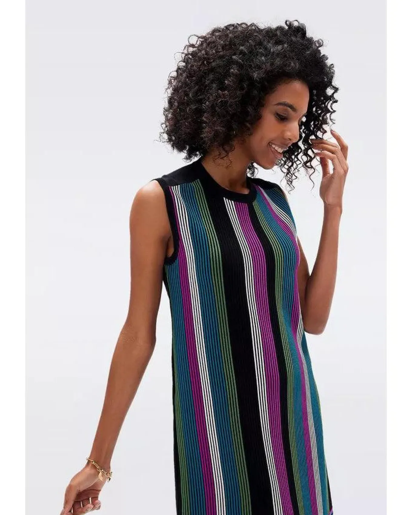 DVF Meta Sleeveless Stripe Dress