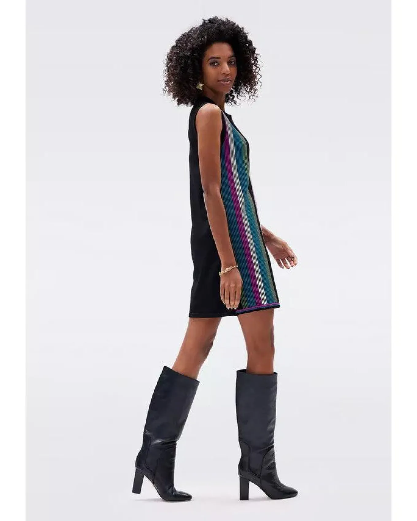 DVF Meta Sleeveless Stripe Dress