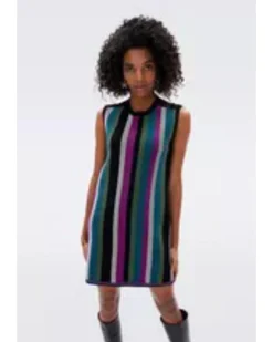 DVF Meta Sleeveless Stripe Dress