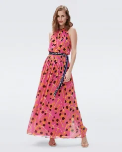 DVF Miriam Dot Maxi Dress
