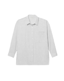 Eileen Fisher Cotton Ripple Checkered Shirt