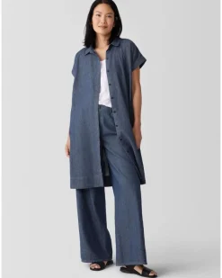 Eileen Fisher Cotton Twill Shirt Dress