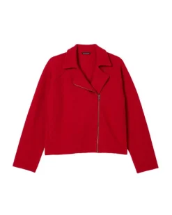Eileen Fisher Lightweight Boiled Wool Motorcycle Jacket