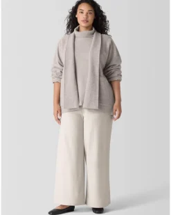 Eileen Fisher Lightweight Boiled Wool High Collar Jacket