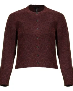 Eileen Fisher Mohair Plush Melange Crew Neck Cardigan