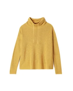 Eileen Fisher Organic Linen Cotton Slub Funnel Neck Top