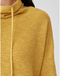 Eileen Fisher Organic Linen Cotton Slub Funnel Neck Top