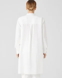 Eileen Fisher Organic Linen Mandarin Collar Dress