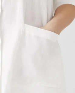 Eileen Fisher Organic Linen Mandarin Collar Dress