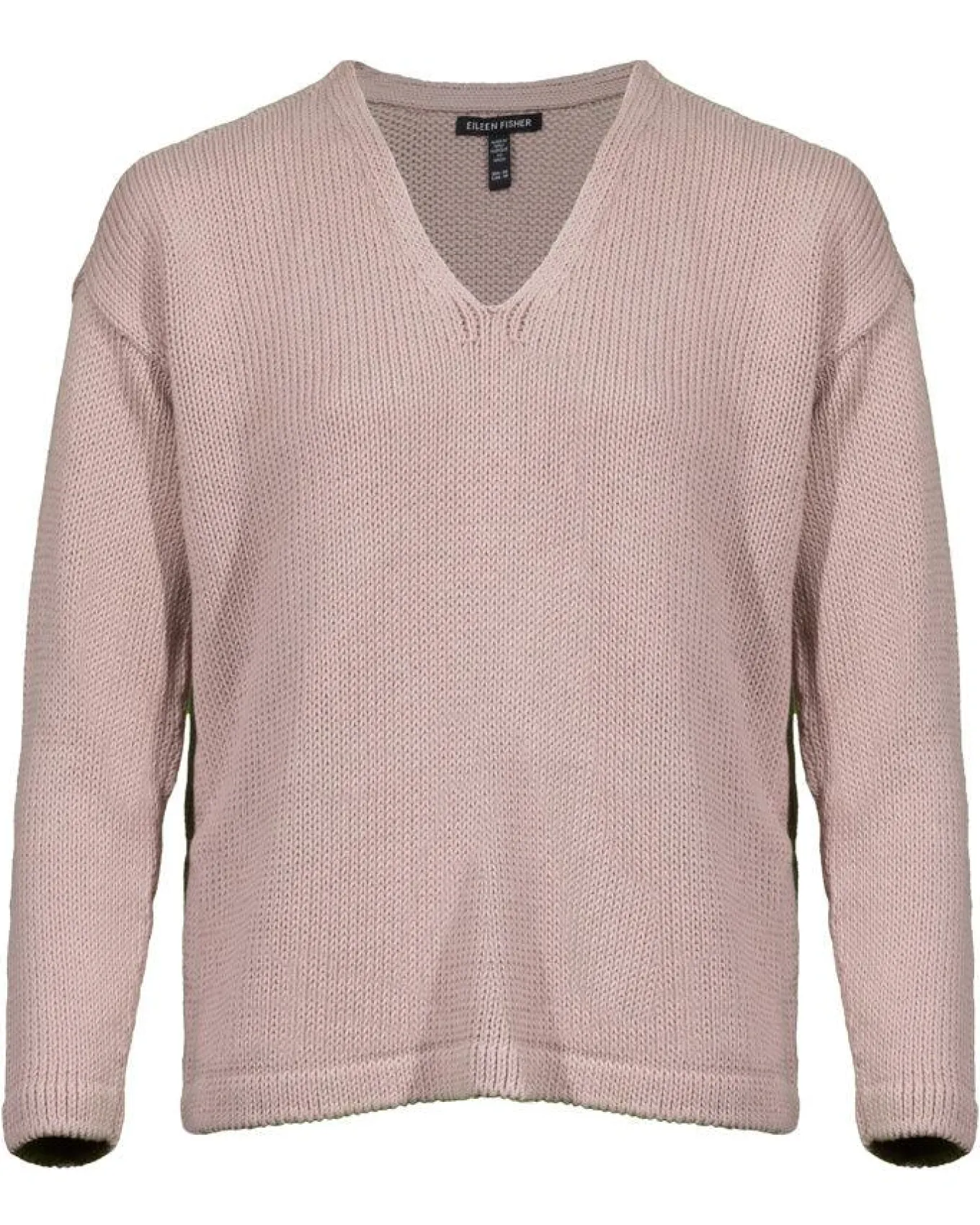 Eileen Fisher Peruvian Organic Cotton Cord Jersey V-Neck Sweater