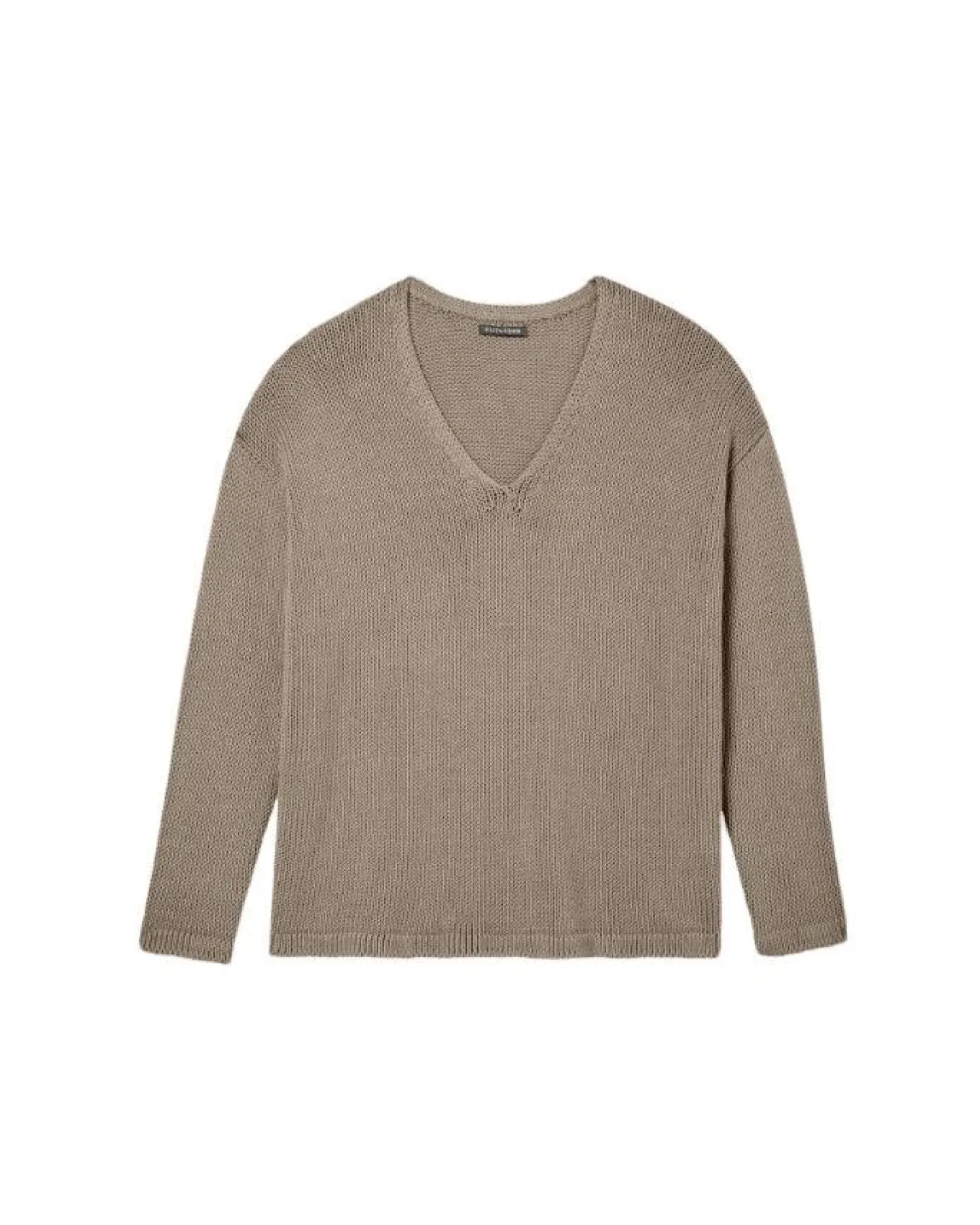 Eileen Fisher Peruvian Organic Cotton Cord Jersey V-Neck Sweater