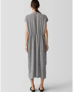 Eileen Fisher Plisse Funnel Neck Dress