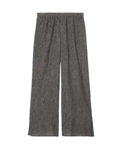 Eileen Fisher Plisse Wide Leg Ankle Pant