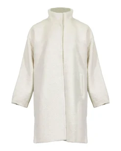 Eileen Fisher Sheared Suri Alpaca Stand Collar Coat