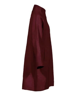 Eileen Fisher Sheared Suri Alpaca Stand Collar Coat