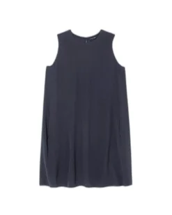 Eileen Fisher Silk Georgette Crepe Sleeveless Dress