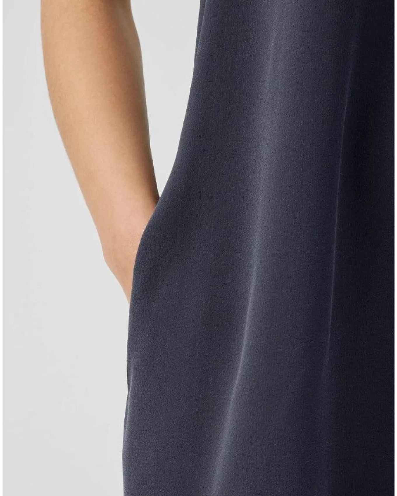 Eileen Fisher Silk Georgette Crepe Sleeveless Dress
