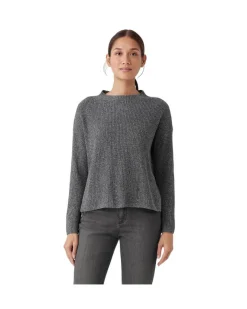Eileen Fisher Silk Noil Funnel Neck Pullover