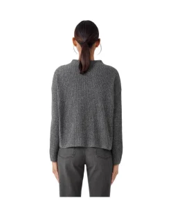 Eileen Fisher Silk Noil Funnel Neck Pullover