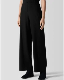 Eileen Fisher Stretch Crepe Wide Leg Pant