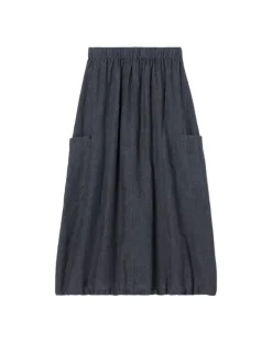 Eileen Fisher Washed Organic Linen Délavé Cargo Skirt