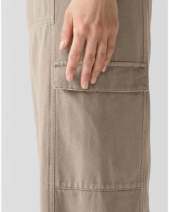 Eileen Fisher Wide Leg Cotton Utility Cargo Pant