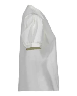 Frame Lace Shoulder Inset Blouse