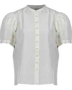 Frame Lace Shoulder Inset Blouse