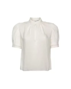 Frame Ruffle Collar Inset Lace Top