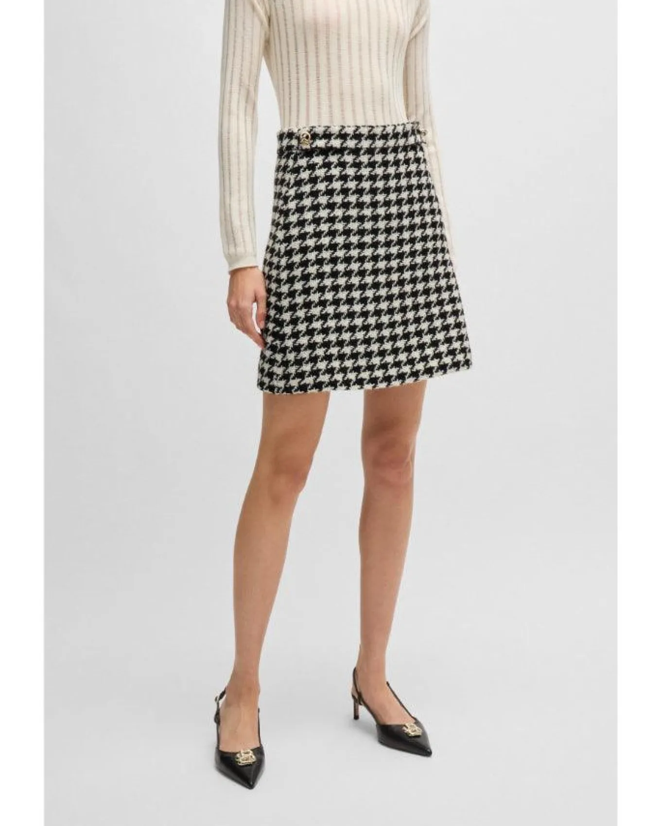 Hugo Vupita Houndstooth Mini Skirt