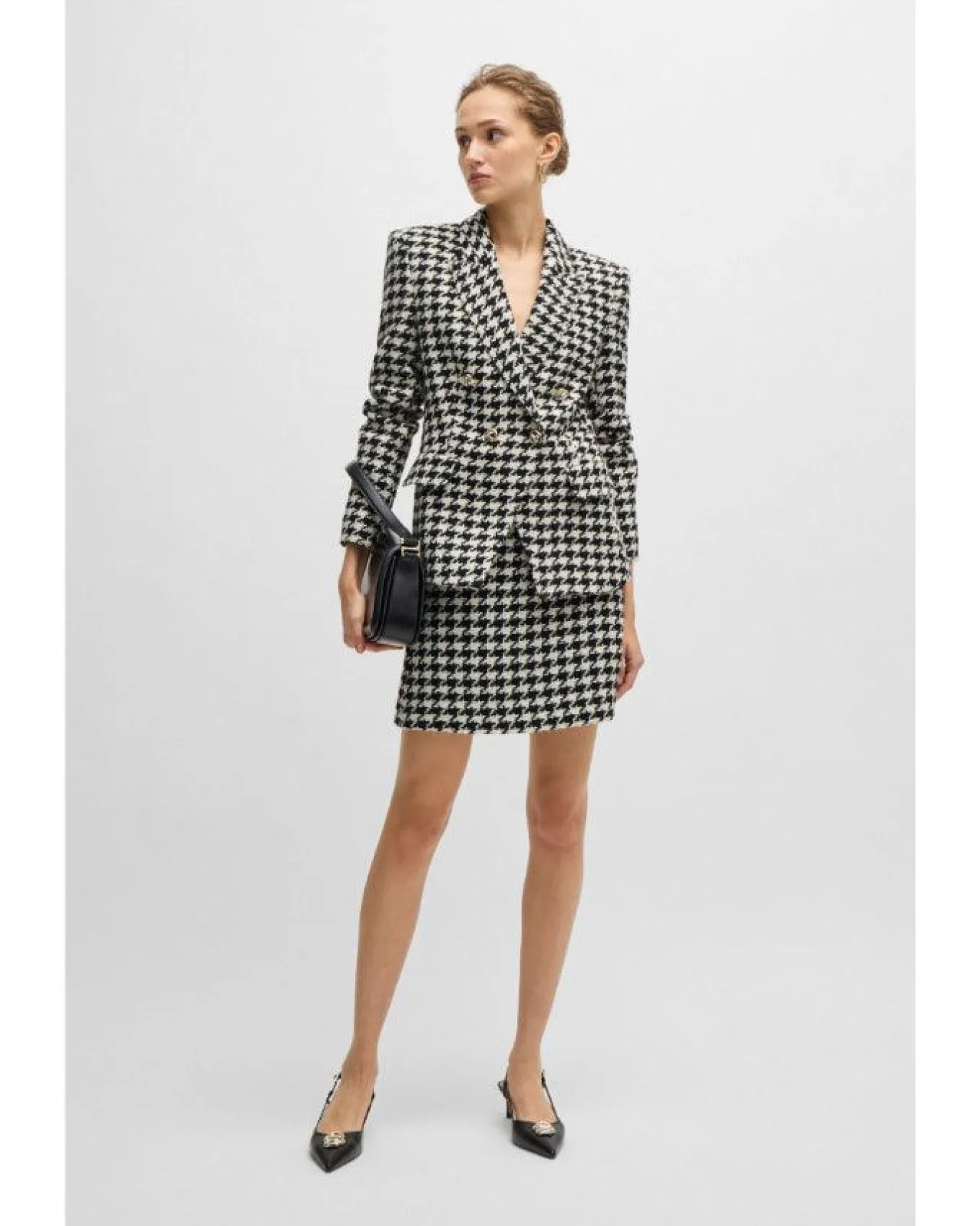 Hugo Vupita Houndstooth Mini Skirt