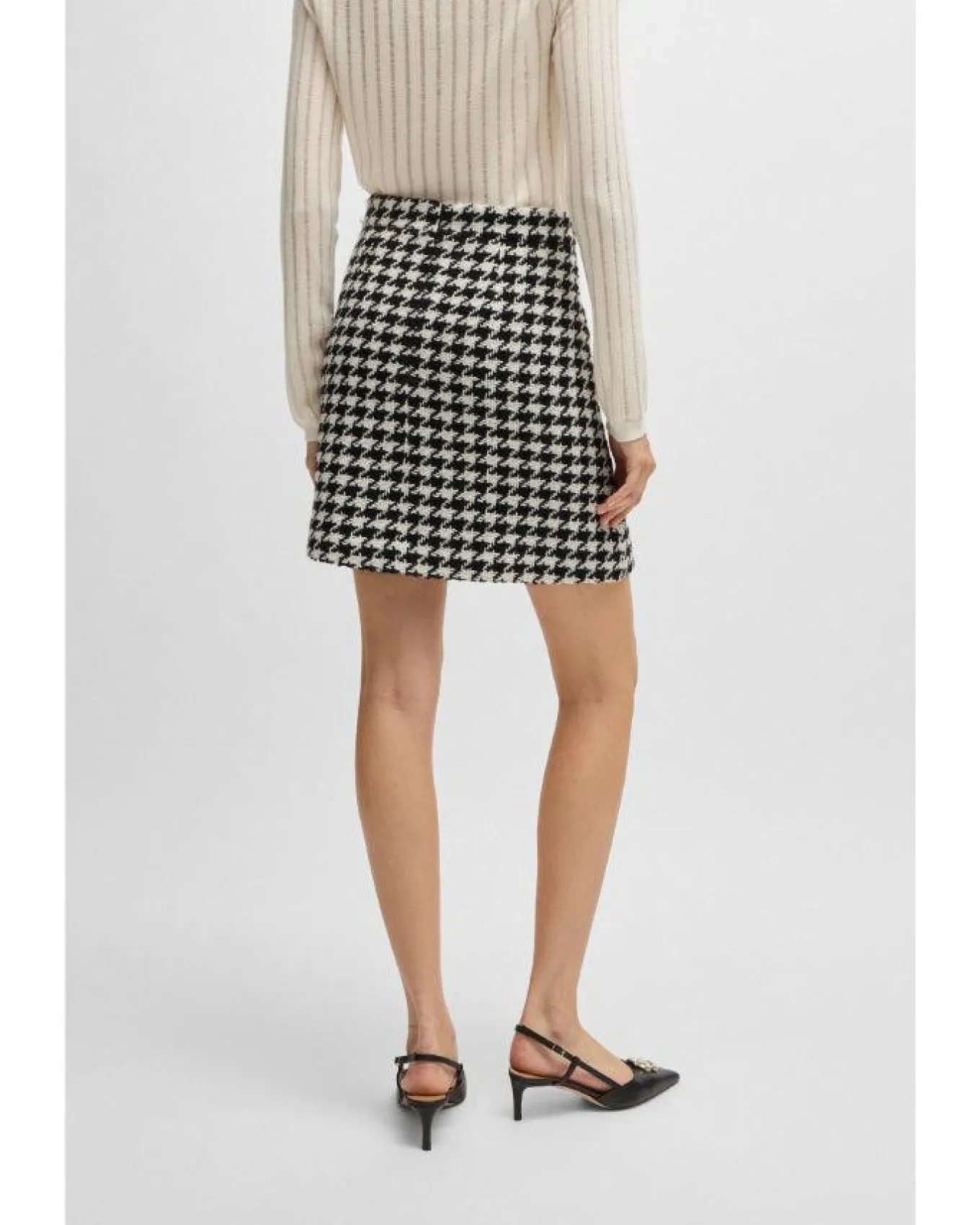 Hugo Vupita Houndstooth Mini Skirt